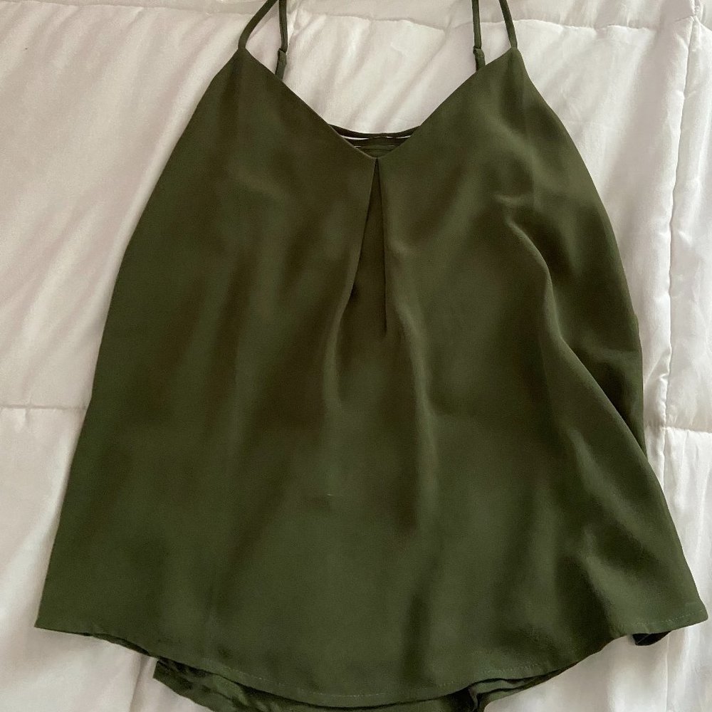 Olive Green Tank Top Blouse